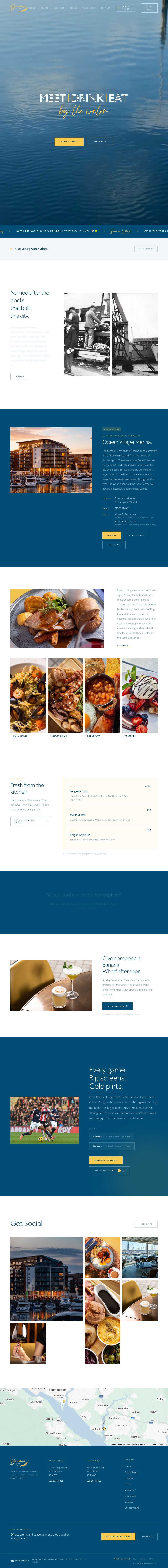 Banana Wharf Ocean Village restaurant website with marina dining and bookings